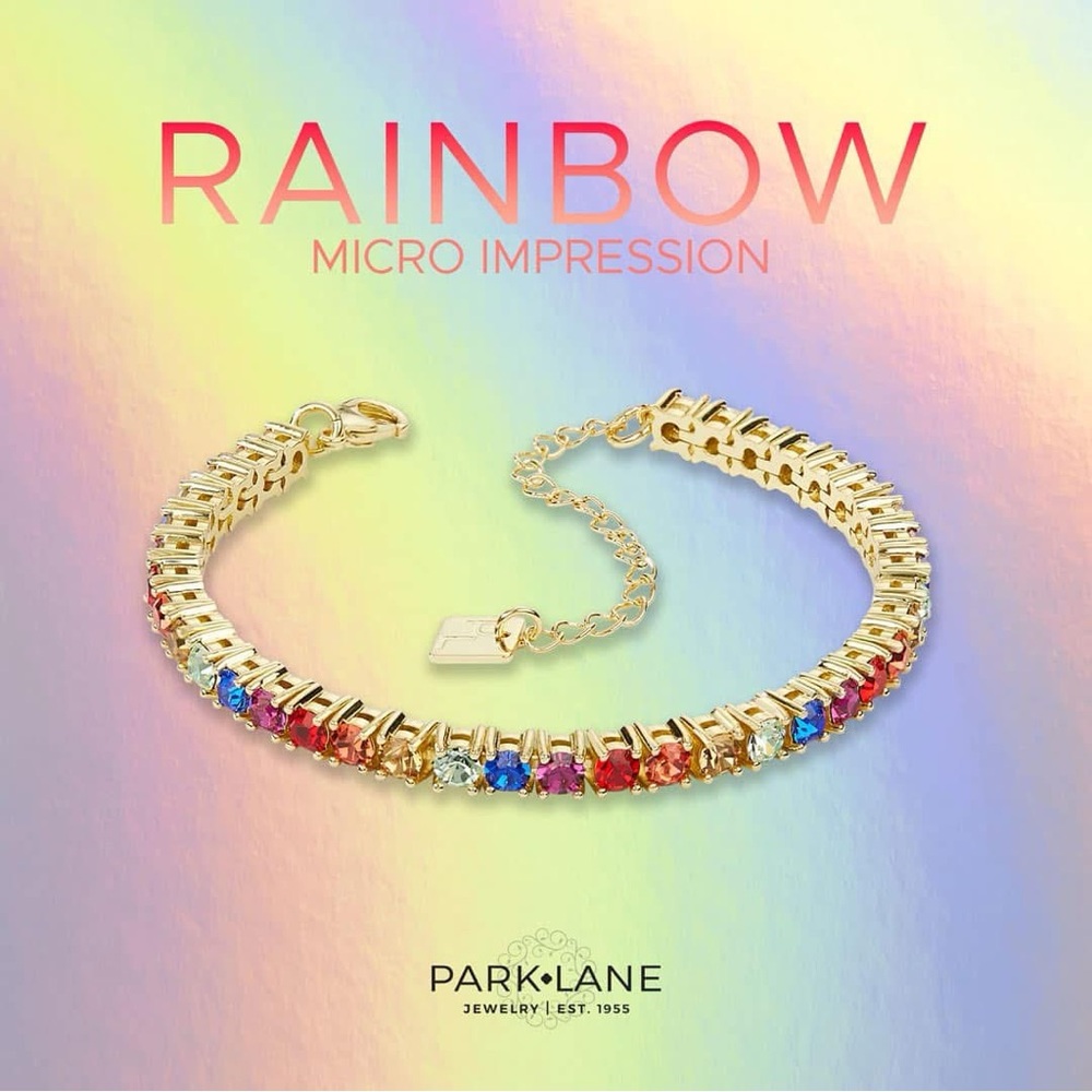 Park Lane Jewelry Rainbow Micro Impression Bracelet Gold tone NWT